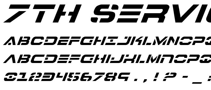 7th Service Italic font
